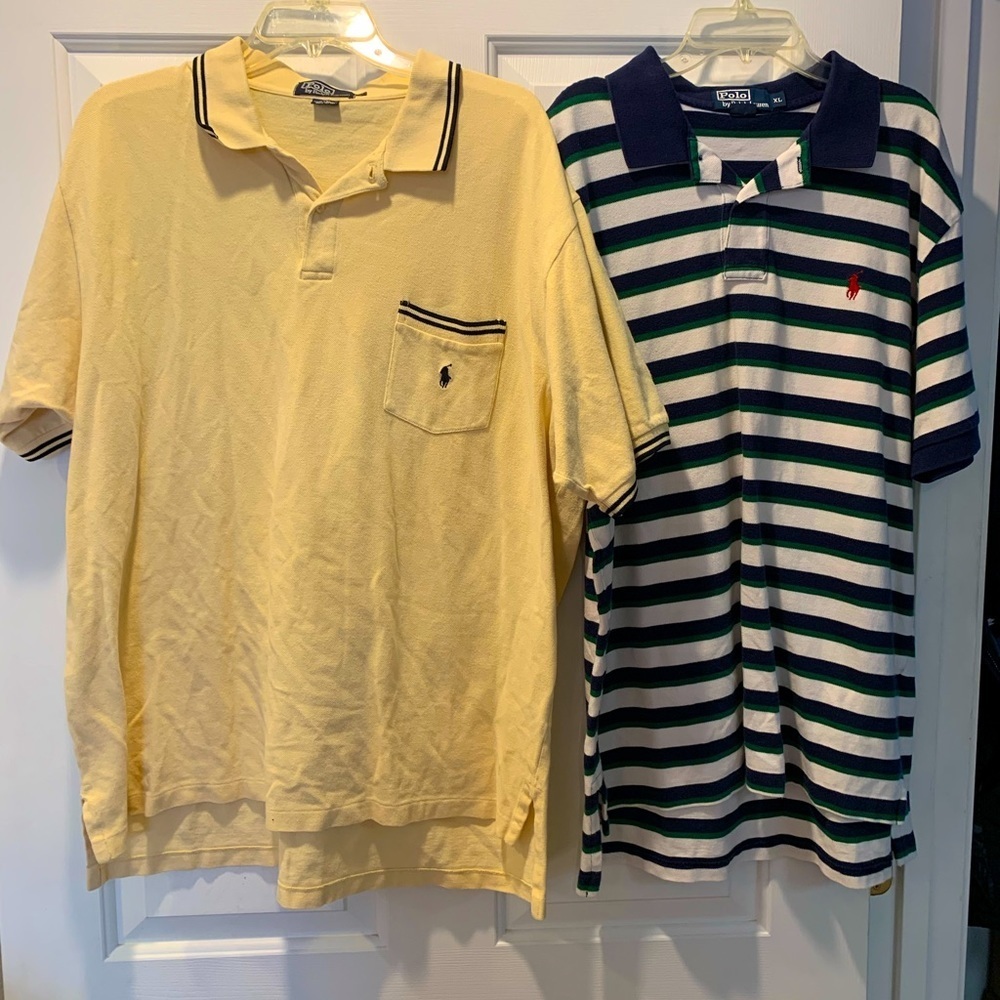 Polo Ralph Lauren Polo Shirts Mens XL Short Sleeve 100% Cotton Lot Of 2 Vintage